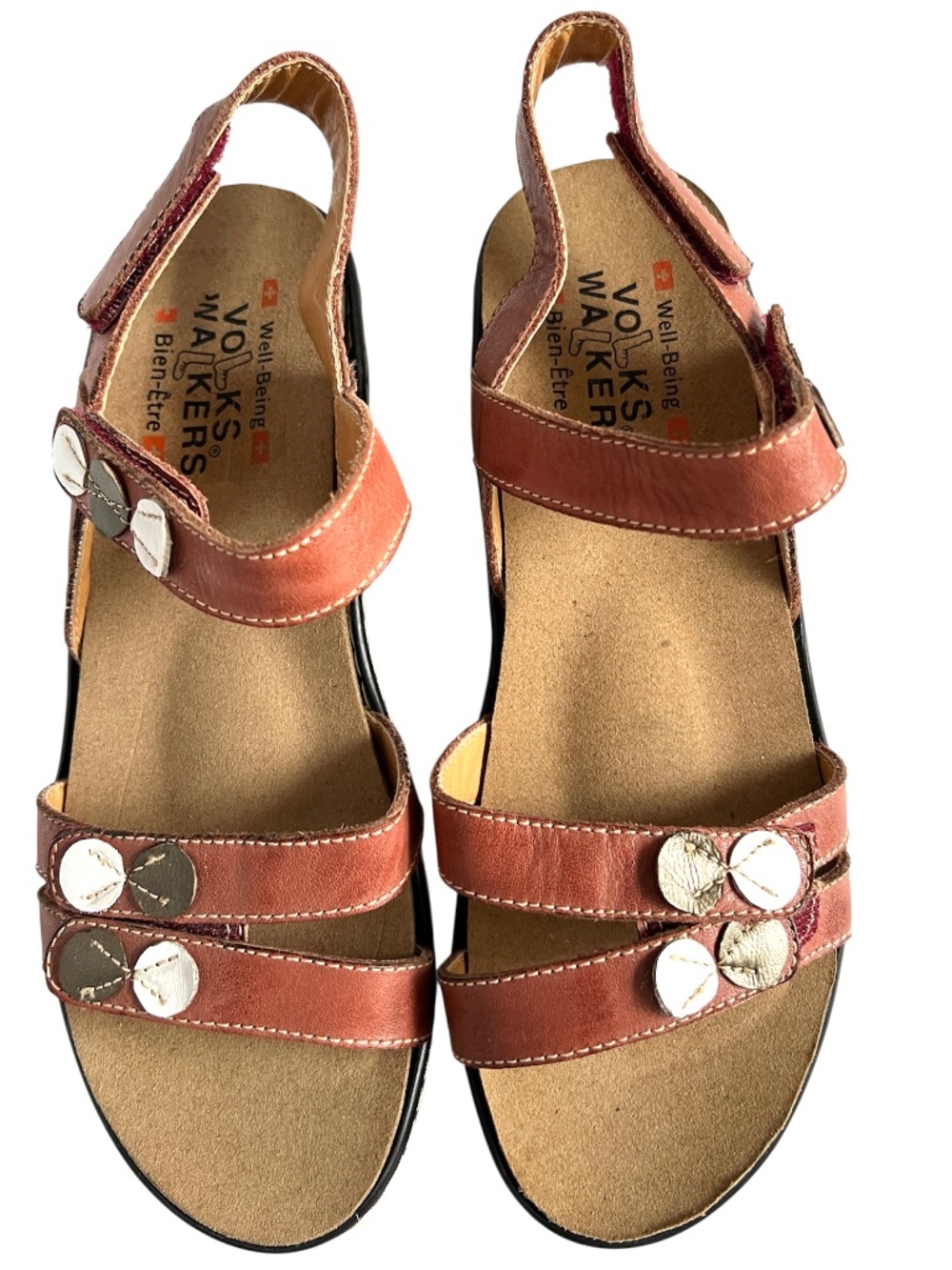 Volks Walkers Sandals Comfort Shoes Walking Size EU 37 Sling Back  Open Toe Tan